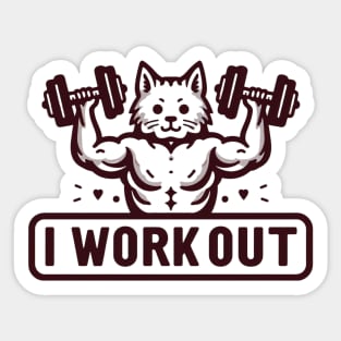 Cat Workout Sticker